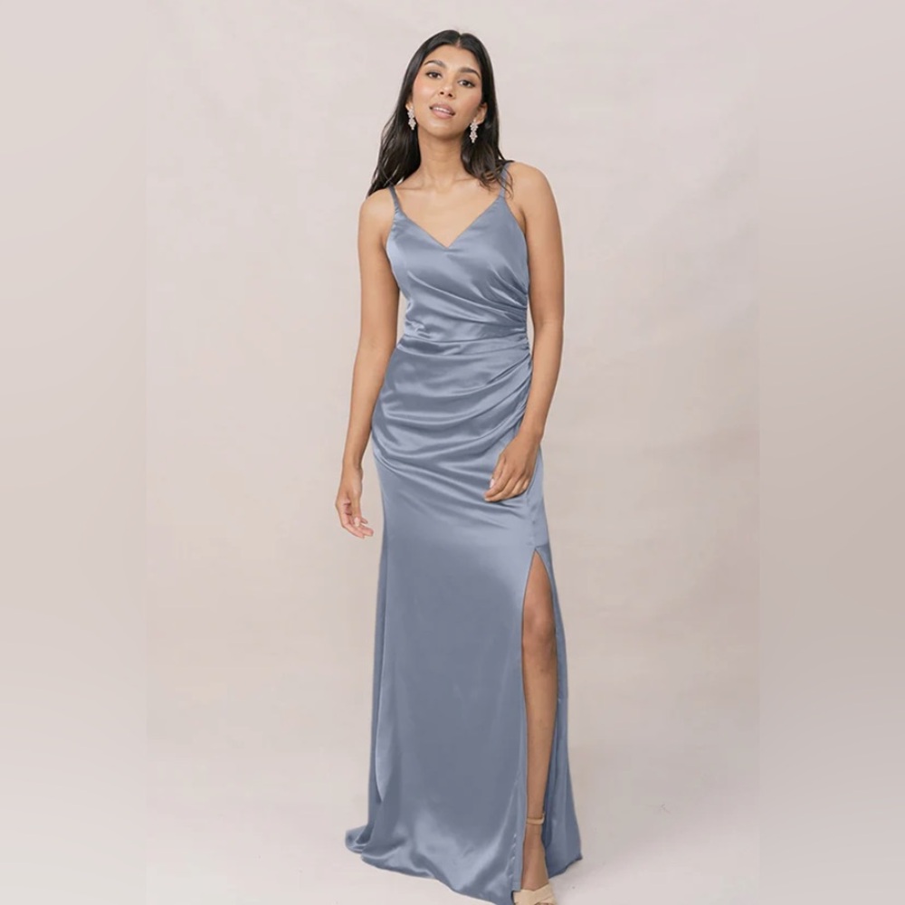 Revelry Rory Satin Dress French Blue 715